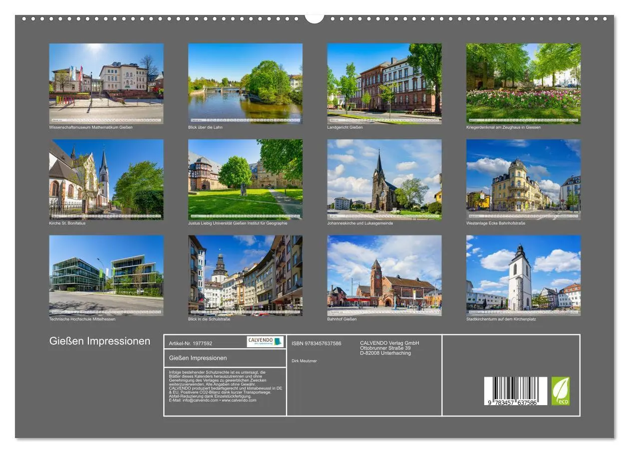 Bild: 9783457637586 | Gießen Impressionen (Wandkalender 2026 DIN A2 quer), CALVENDO...