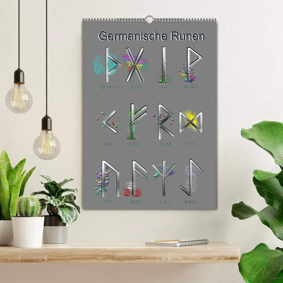 Bild: 9783516347586 | Germanische Runen (Wandkalender 2026 DIN A2 hoch), CALVENDO...