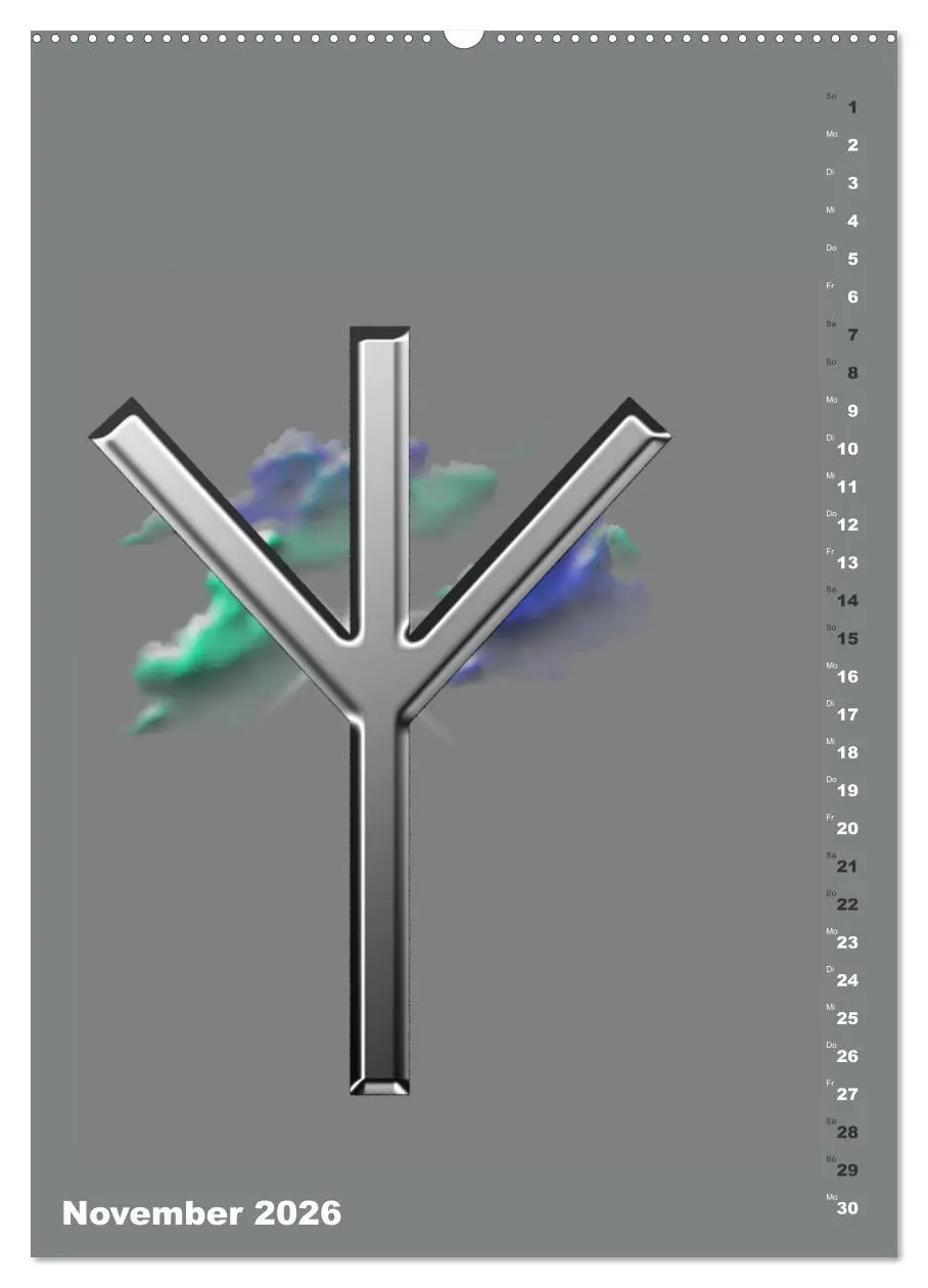 Bild: 9783516347586 | Germanische Runen (Wandkalender 2026 DIN A2 hoch), CALVENDO...