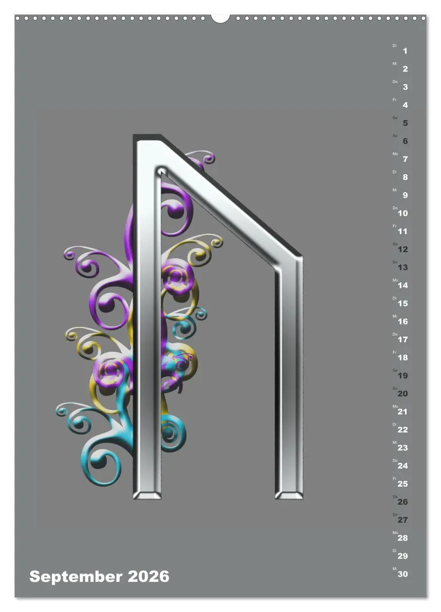 Bild: 9783516347586 | Germanische Runen (Wandkalender 2026 DIN A2 hoch), CALVENDO...