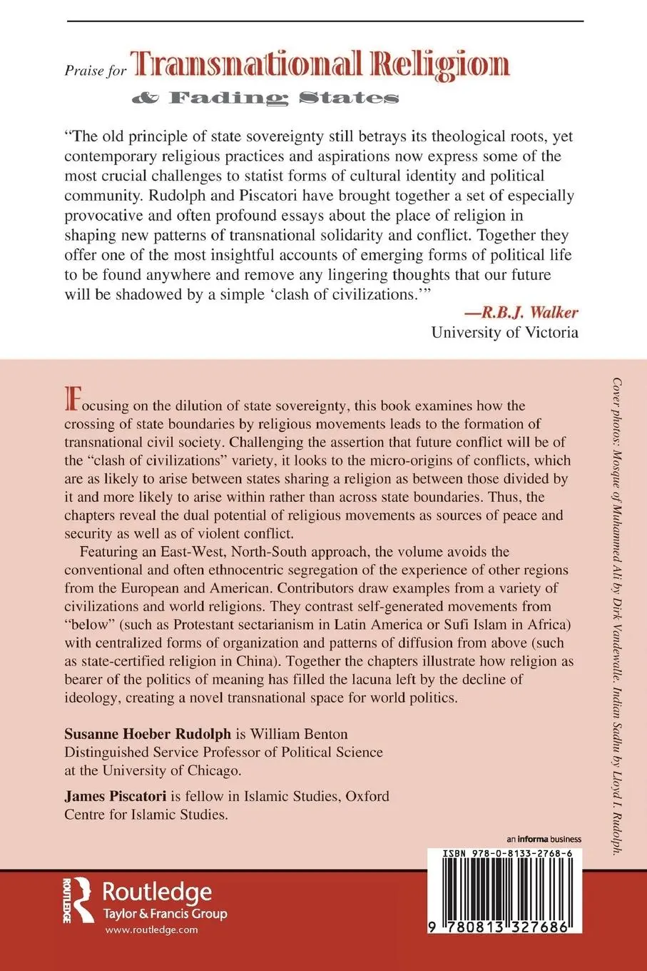 Rückseite: 9780813327686 | Transnational Religion And Fading States | Susanne H Rudolph (u. a.)