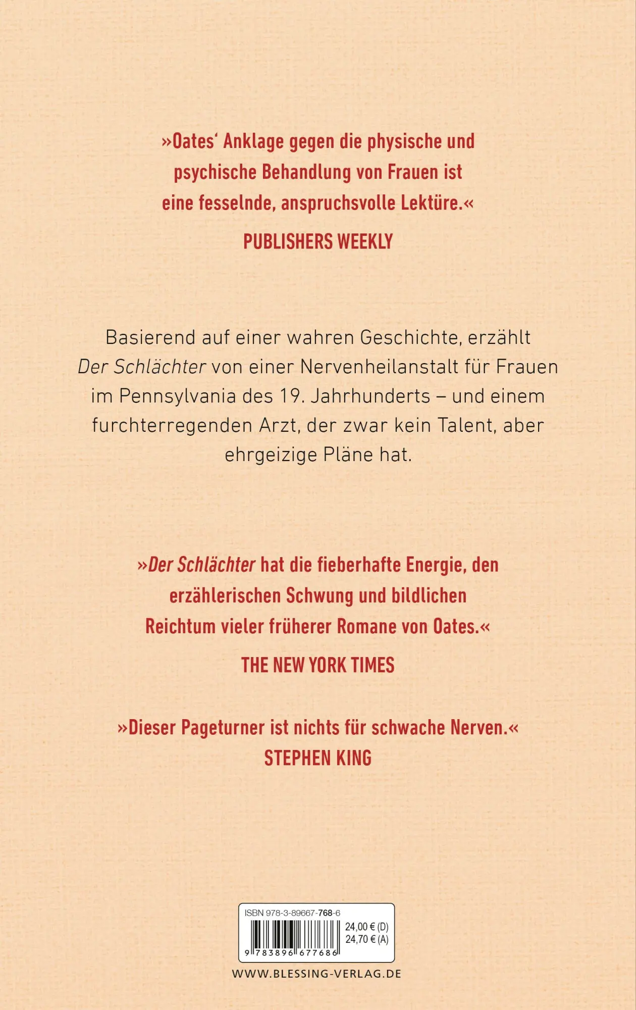 Bild: 9783896677686 | Der Schlächter | Roman | Joyce Carol Oates | Buch | 448 S. | Deutsch