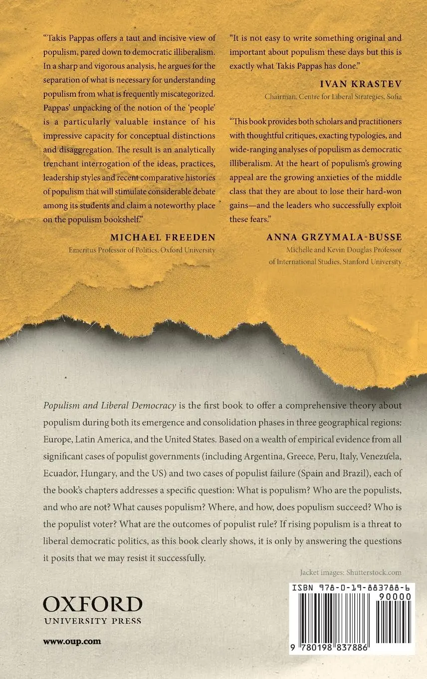 Rückseite: 9780198837886 | Populism and Liberal Democracy | Takis S Pappas | Buch | Gebunden