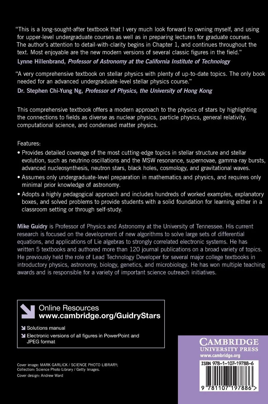 Rückseite: 9781107197886 | Stars and Stellar Processes | Mike Guidry | Buch | Gebunden | Englisch