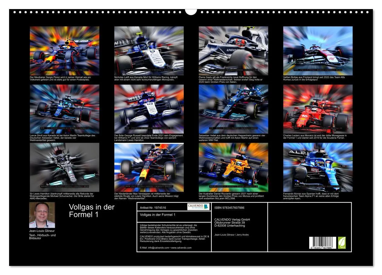 Bild: 9783457607886 | Vollgas in der Formel 1 (Wandkalender 2026 DIN A2 quer), CALVENDO...