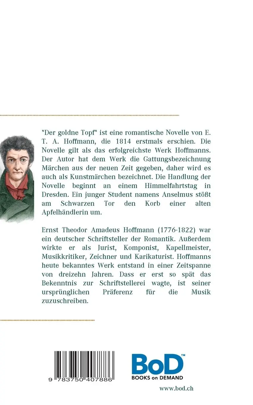 Rückseite: 9783750407886 | Der goldne Topf | E. T. A. Hoffmann | Taschenbuch | 84 S. | Deutsch