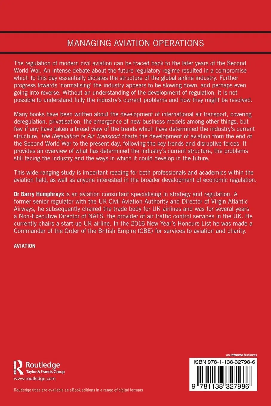 Rückseite: 9781138327986 | The Regulation of Air Transport | Barry Humphreys | Taschenbuch | 2023