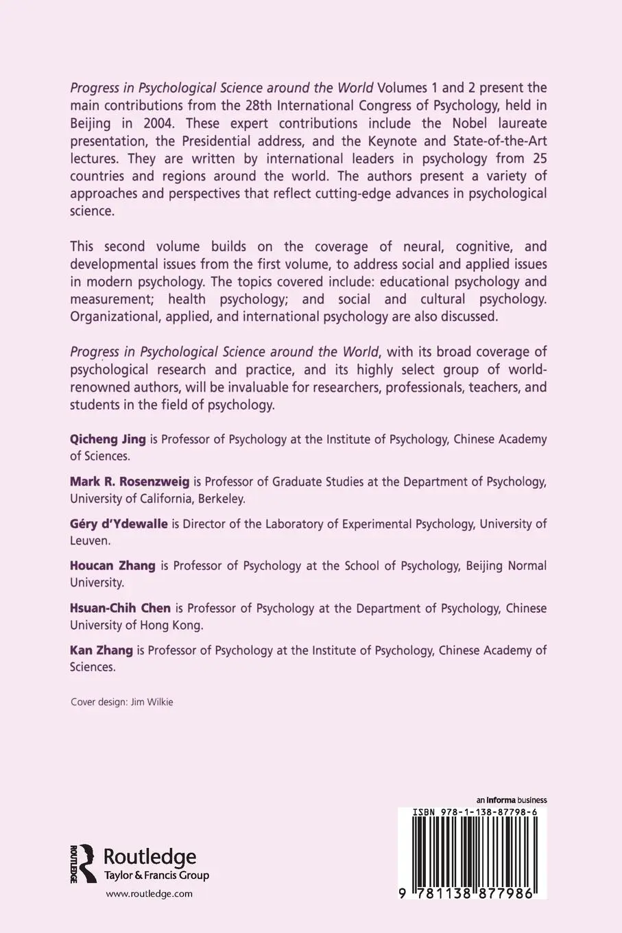 Rückseite: 9781138877986 | Progress in Psychological Science Around the World. Volume 2 | Buch