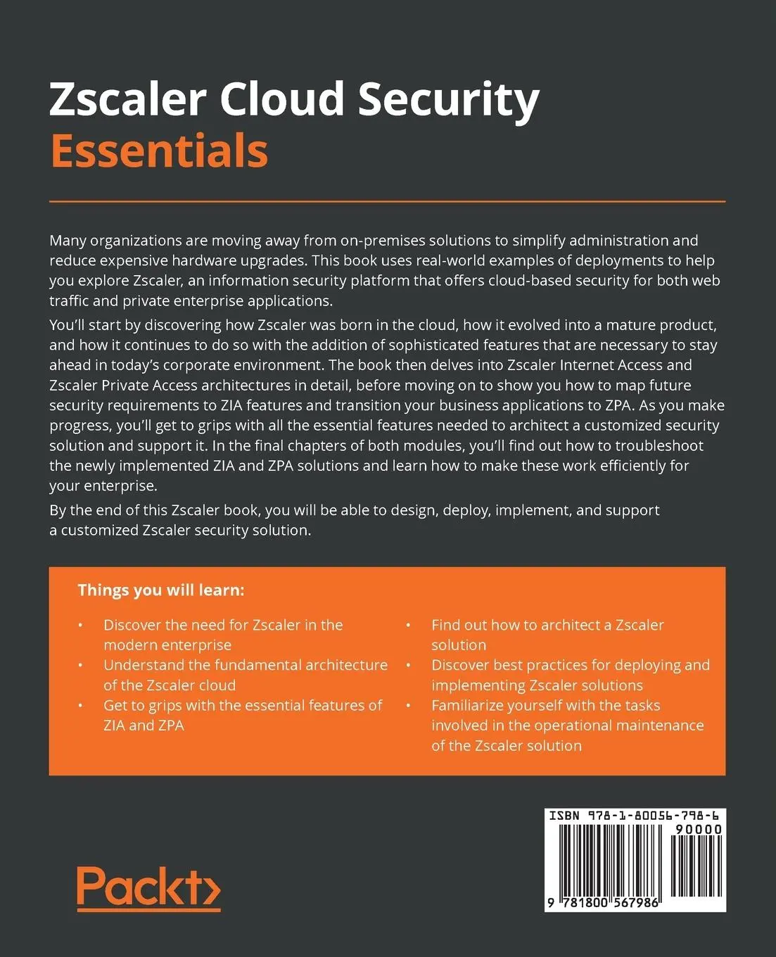 Rückseite: 9781800567986 | Zscaler Cloud Security Essentials | Ravi Devarasetty | Taschenbuch