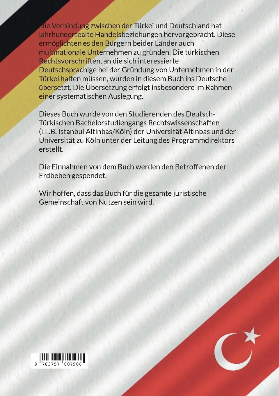 Rückseite: 9783757807986 | Türkisches Handelsgesetzbuch | Murat Can Atakan | Taschenbuch | 294 S.