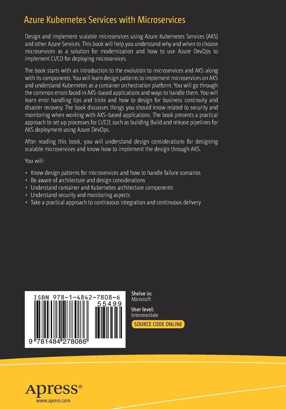 Rückseite: 9781484278086 | Azure Kubernetes Services with Microservices | Agaskar (u. a.) | Buch