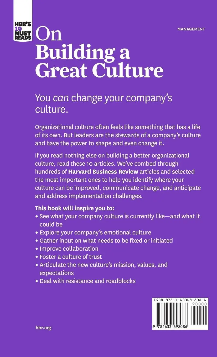 Rückseite: 9781633698086 | Hbr's 10 Must Reads on Building a Great Culture (with Bonus Article...
