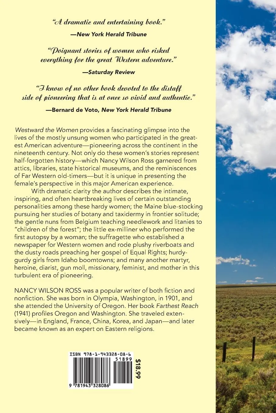 Rückseite: 9781943328086 | Westward the Women | Nancy Wilson Ross | Taschenbuch | Englisch | 2016