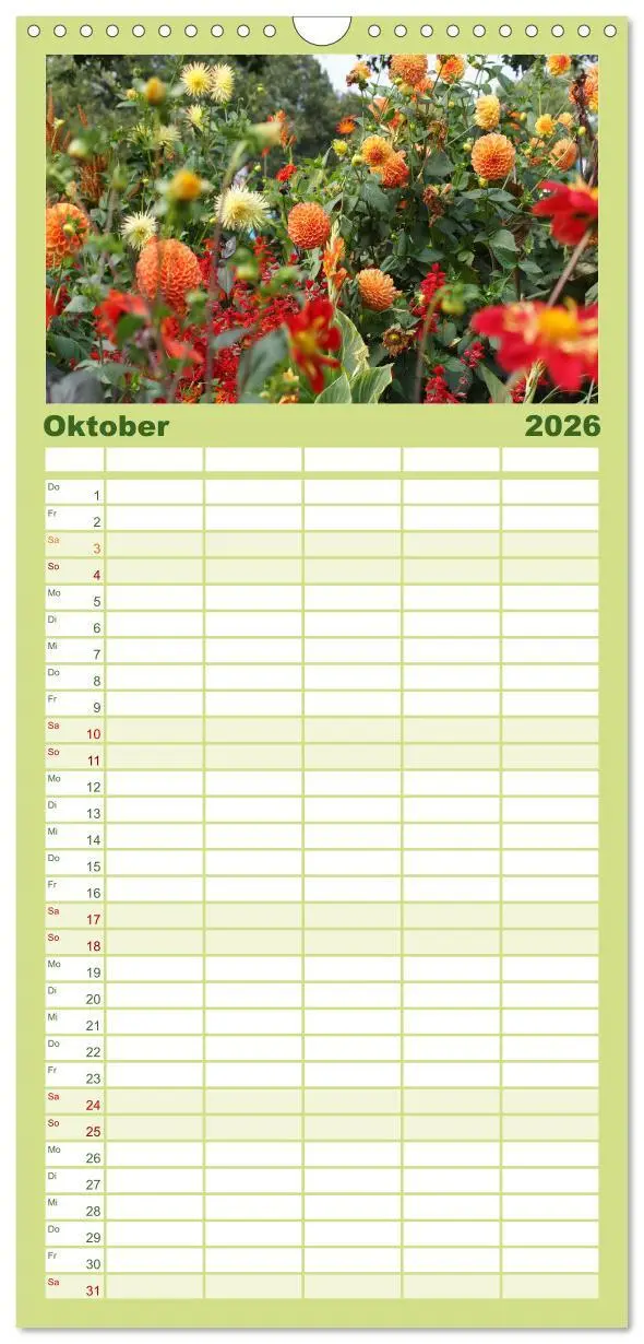 Bild: 9783516508086 | Familienplaner 2026 - Urlaub im Garten mit 5 Spalten (Wandkalender,...