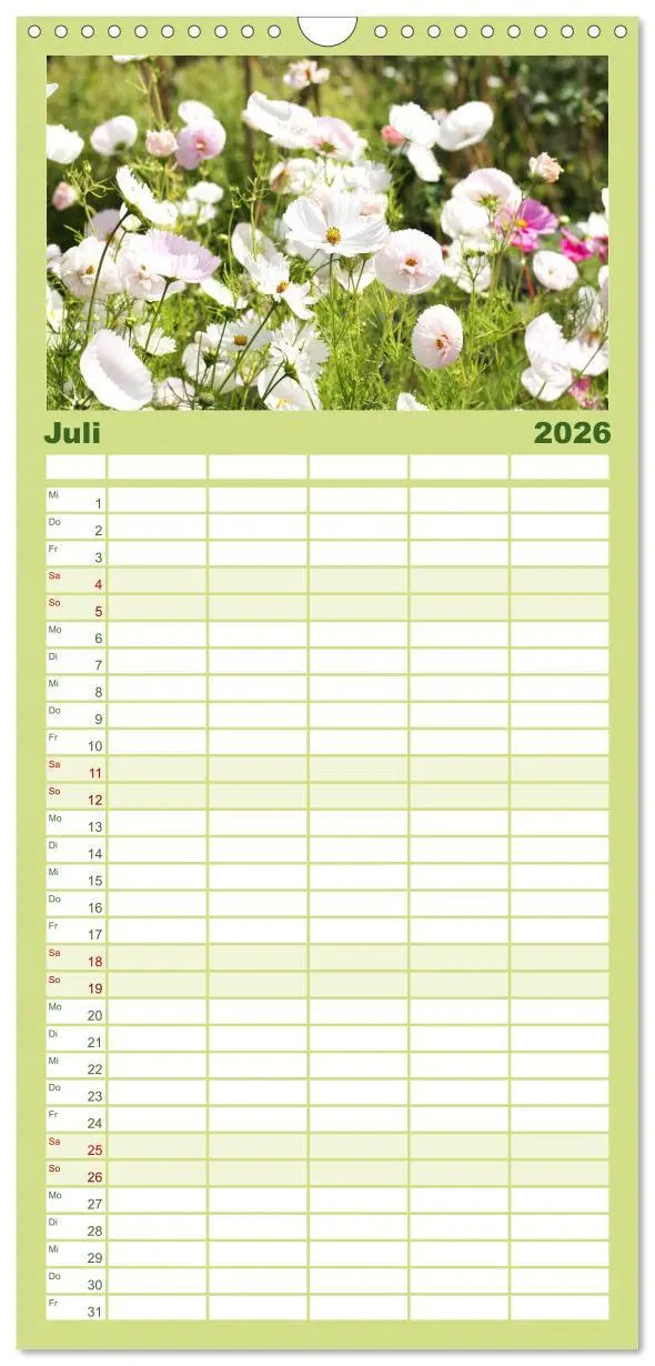 Bild: 9783516508086 | Familienplaner 2026 - Urlaub im Garten mit 5 Spalten (Wandkalender,...
