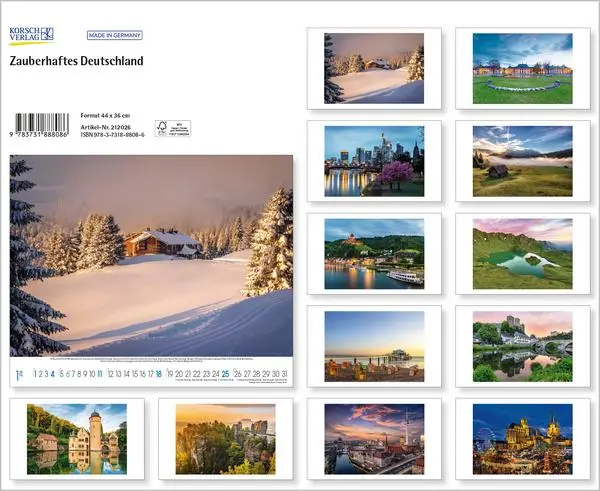 Bild: 9783731888086 | Zauberhaftes Deutschland 2026 | Verlag Korsch | Kalender | 14 S.