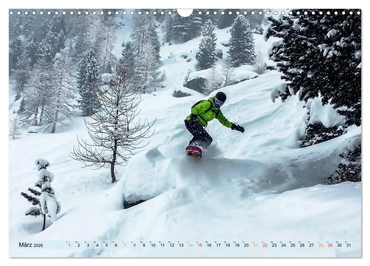 Bild: 9783516048186 | Snowboarden - ein Stück Freiheit (Wandkalender 2026 DIN A3 quer),...