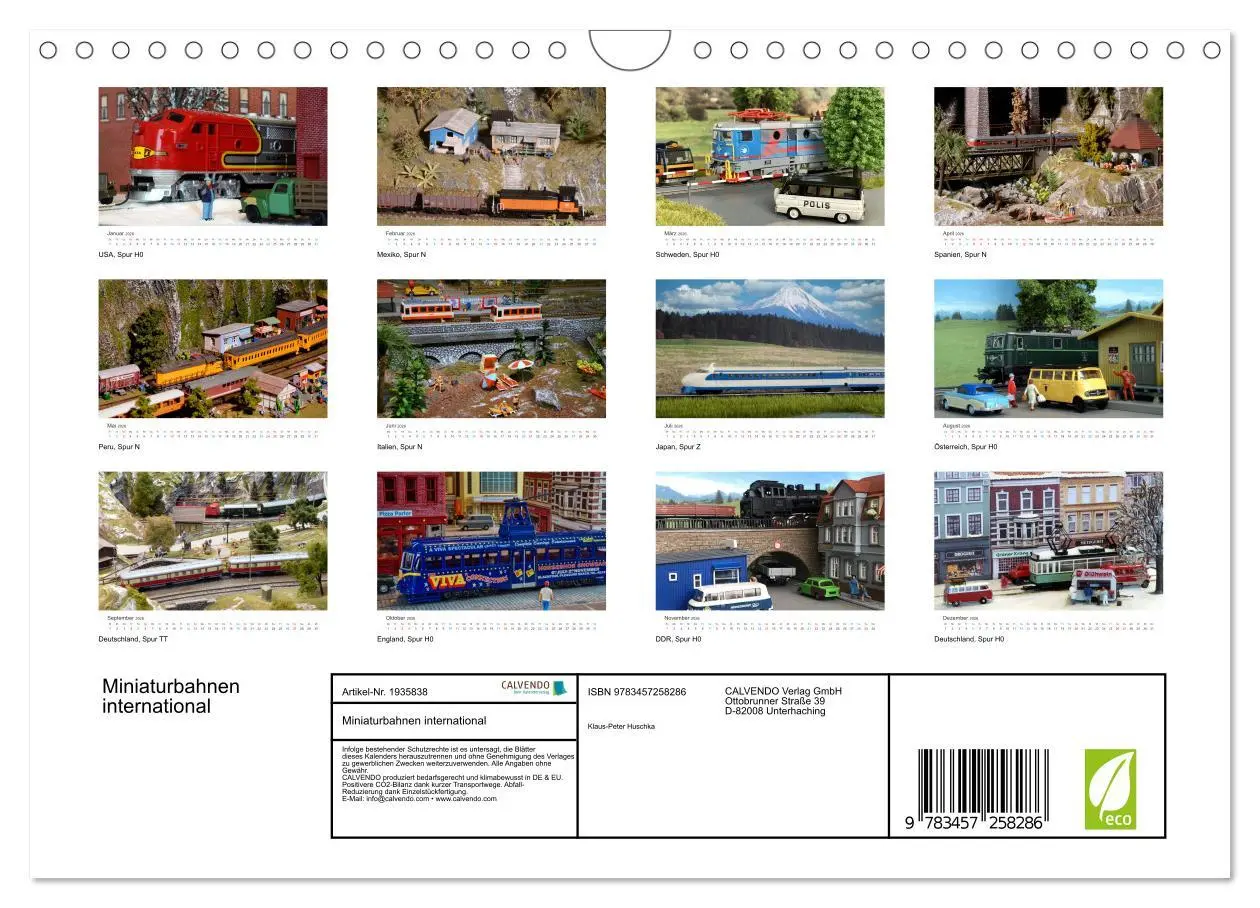 Bild: 9783457258286 | Miniaturbahnen international (Wandkalender 2026 DIN A4 quer),...