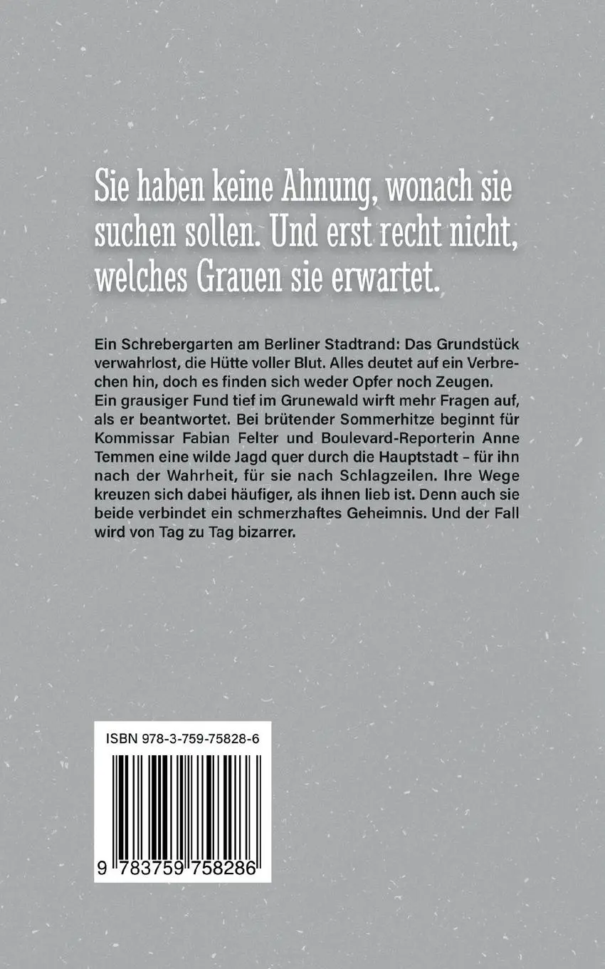 Rückseite: 9783759758286 | Friedhof der Namenlosen | Berlin-Krimi | Daniel Schalz | Taschenbuch