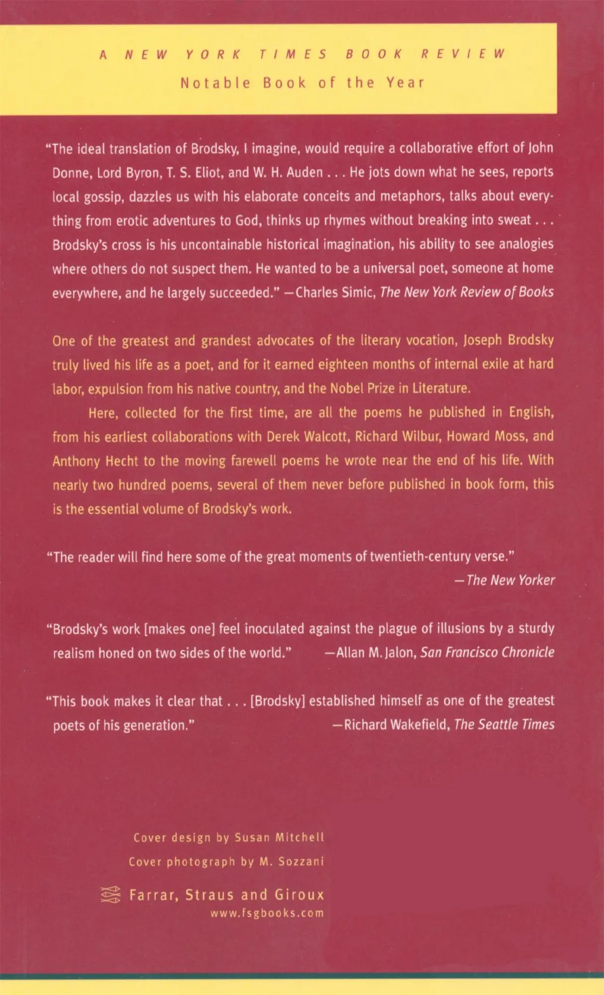 Rückseite: 9780374528386 | Collected Poems in English | Joseph Brodsky | Taschenbuch | Englisch