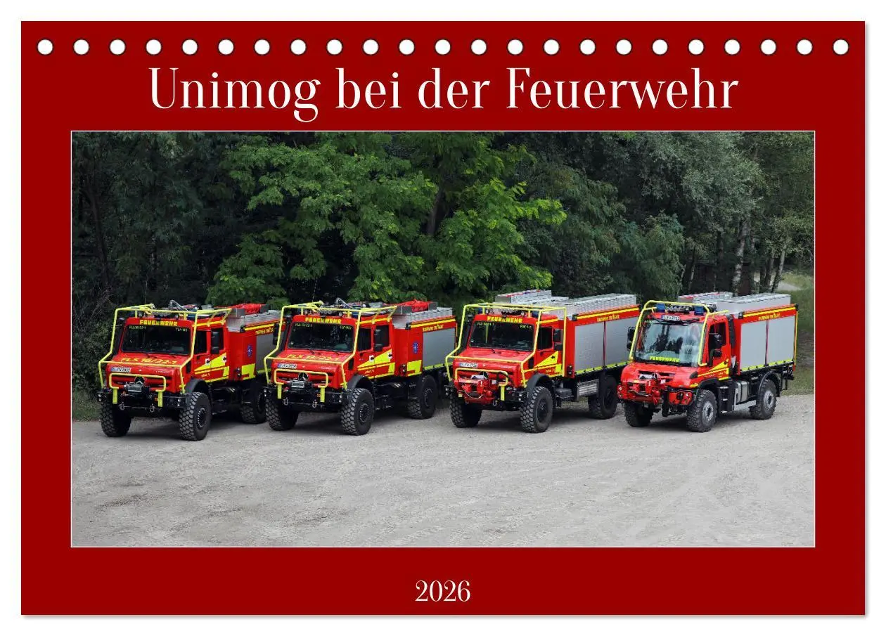 Cover: 9783457488386 | Unimog bei der Feuerwehr (Tischkalender 2026 DIN A5 quer), CALVENDO...