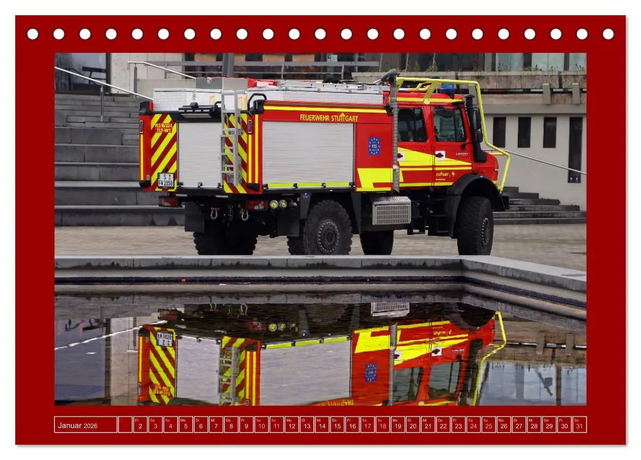 Bild: 9783457488386 | Unimog bei der Feuerwehr (Tischkalender 2026 DIN A5 quer), CALVENDO...