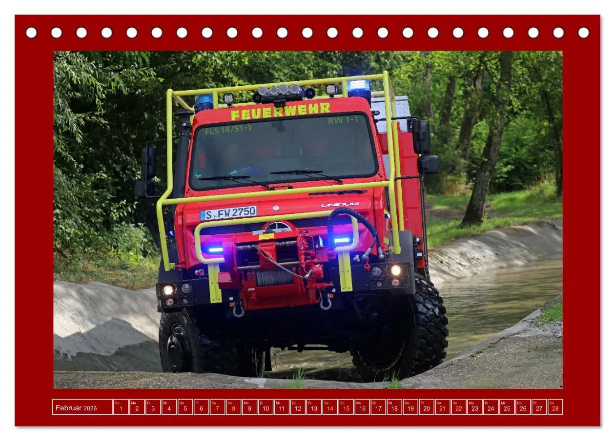Bild: 9783457488386 | Unimog bei der Feuerwehr (Tischkalender 2026 DIN A5 quer), CALVENDO...