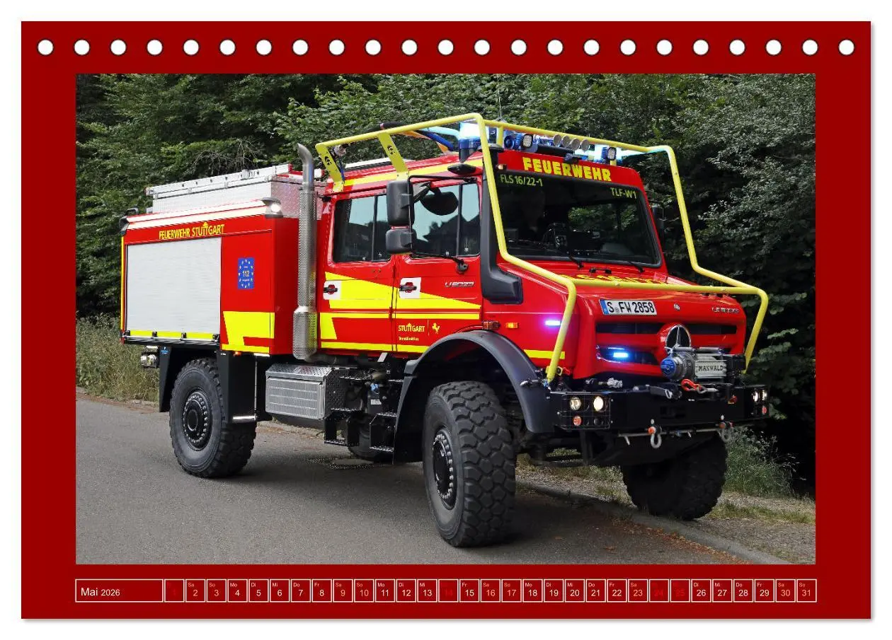 Bild: 9783457488386 | Unimog bei der Feuerwehr (Tischkalender 2026 DIN A5 quer), CALVENDO...