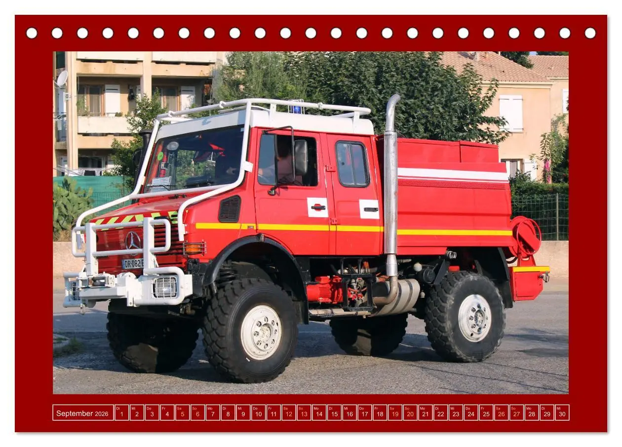 Bild: 9783457488386 | Unimog bei der Feuerwehr (Tischkalender 2026 DIN A5 quer), CALVENDO...