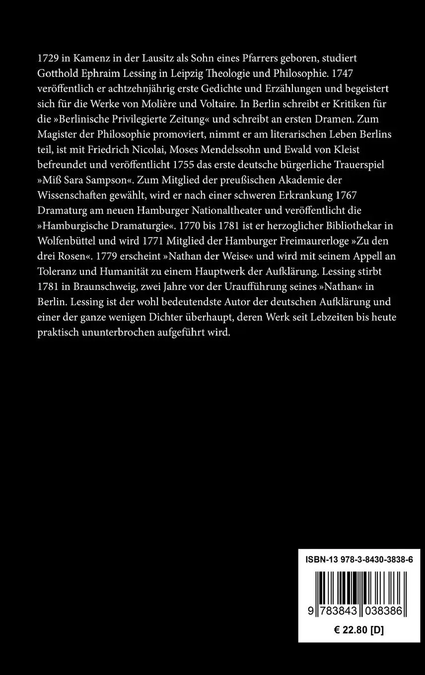 Rückseite: 9783843038386 | Briefwechsel über das Trauerspiel | Gotthold Ephraim Lessing (u. a.)