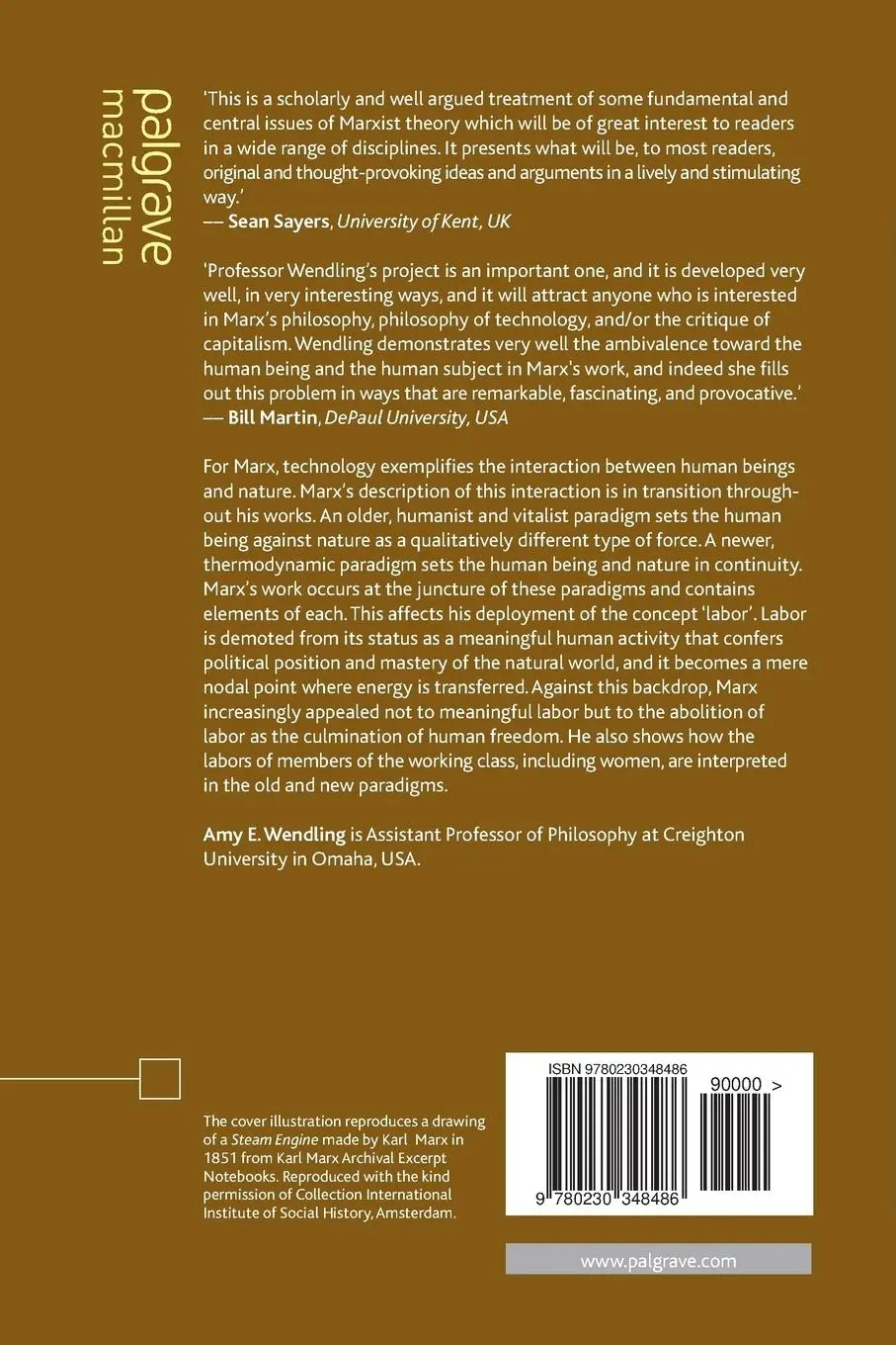 Rückseite: 9780230348486 | Karl Marx on Technology and Alienation | A. Wendling | Taschenbuch | x