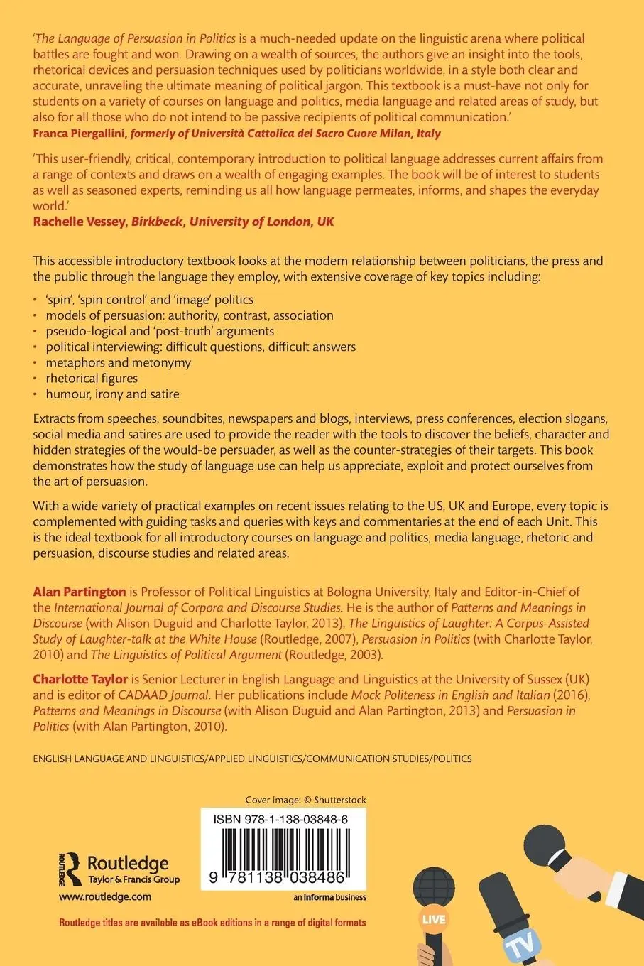 Rückseite: 9781138038486 | The Language of Persuasion in Politics | An Introduction | Taschenbuch