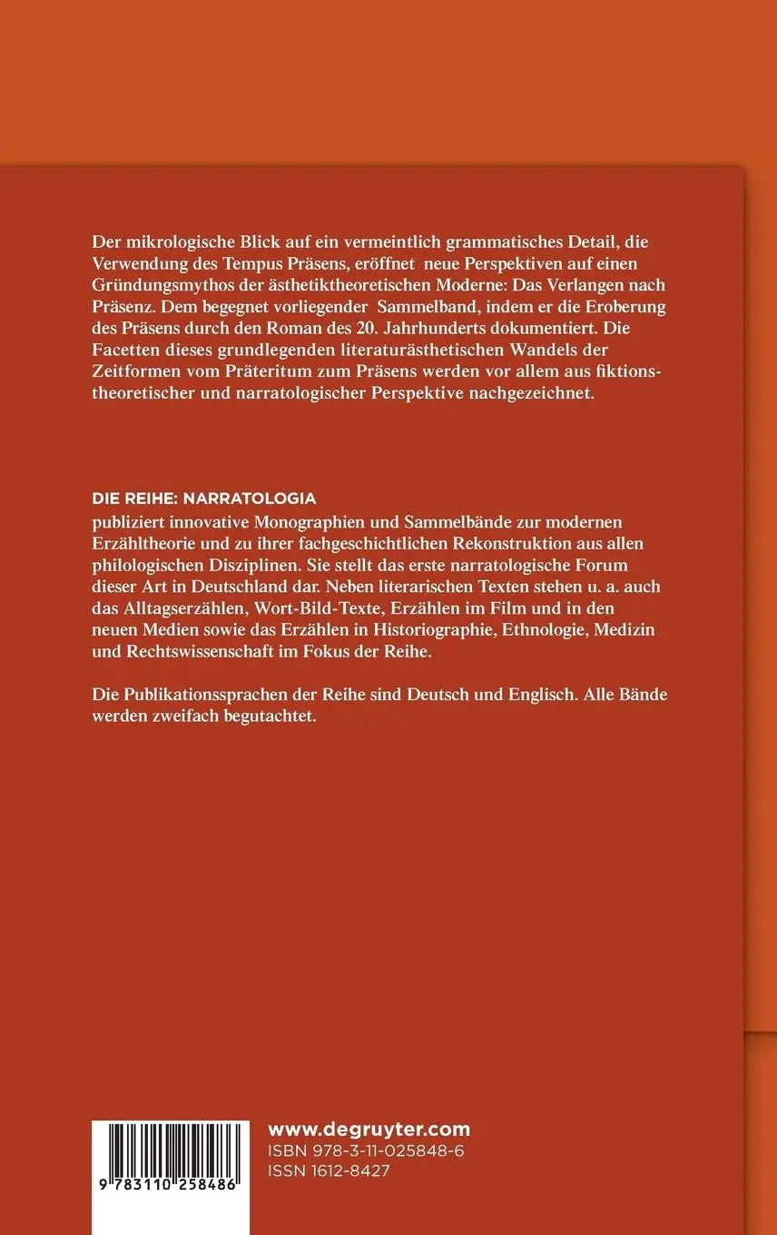 Rückseite: 9783110258486 | Der Präsensroman | Anke Hennig (u. a.) | Buch | VI | Deutsch | 2013