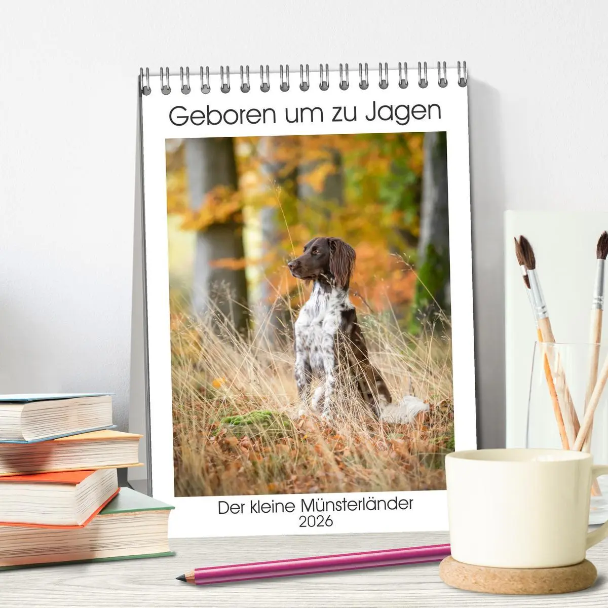 Bild: 9783516258486 | Geboren um zu Jagen. Der kleine Münsterländer (Tischkalender 2026...