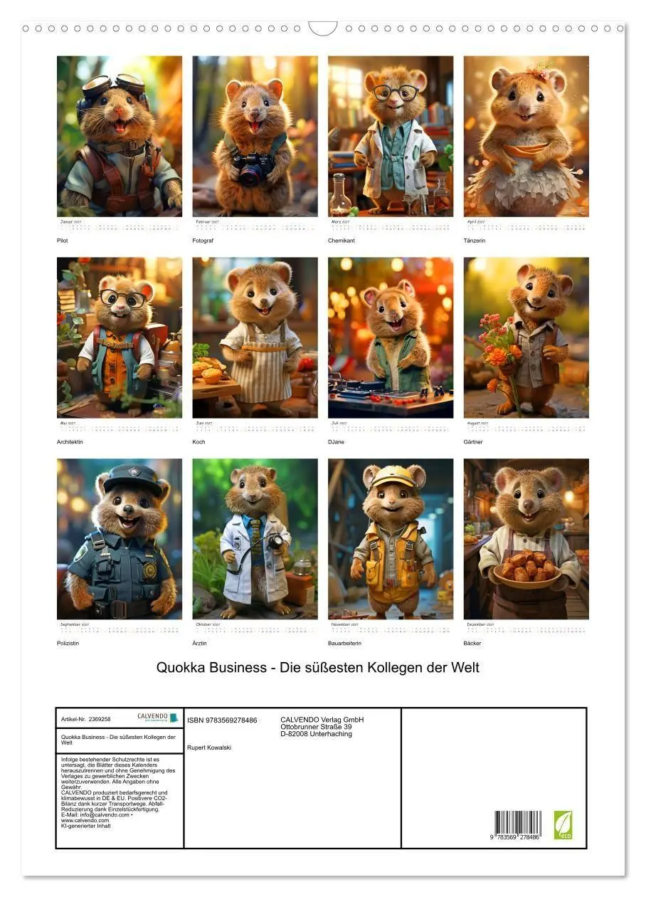 Bild: 9783569278486 | Quokka Business - Die süßesten Kollegen der Welt (Wandkalender 2027...