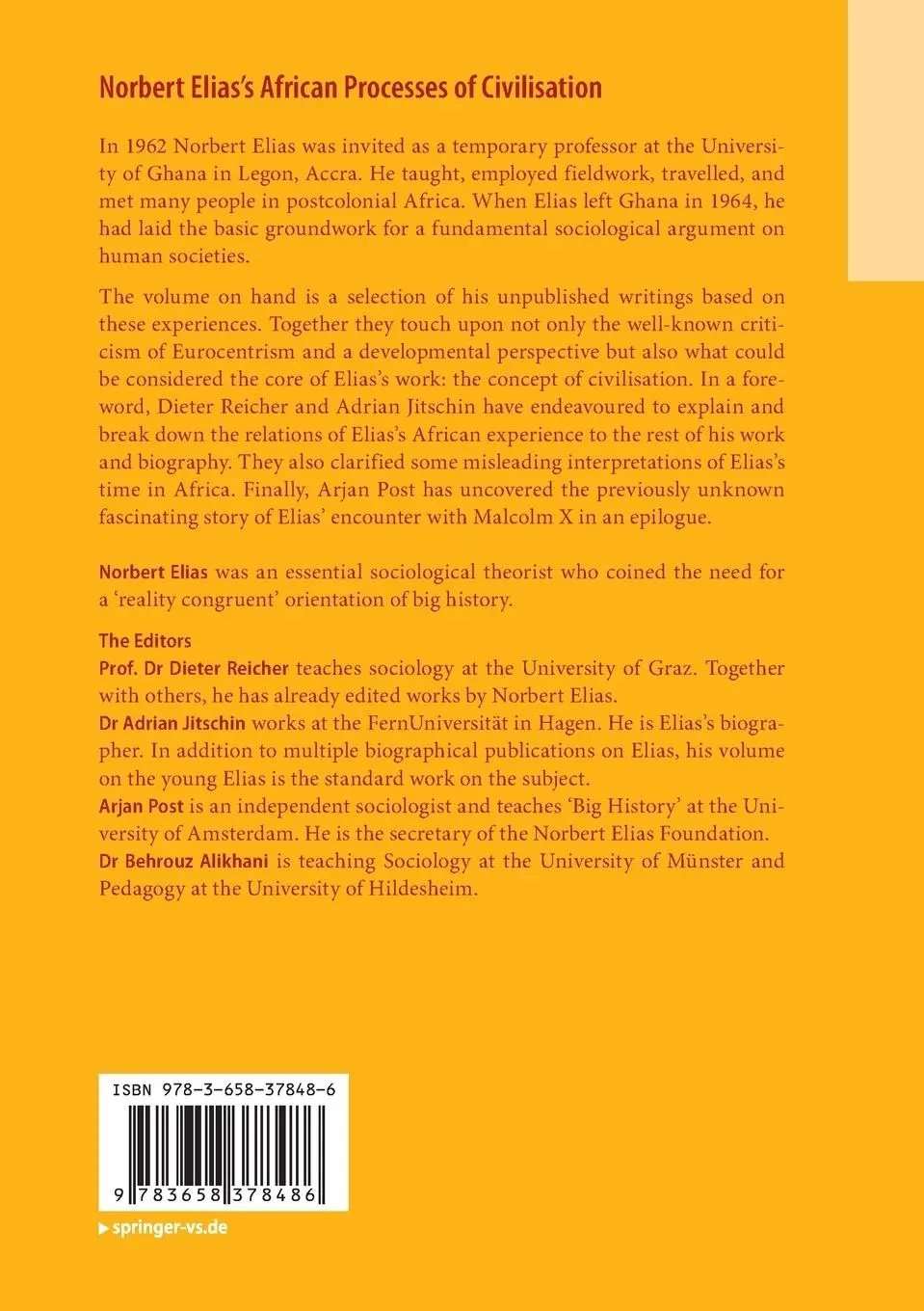 Rückseite: 9783658378486 | Norbert Elias's African Processes of Civilisation | Reicher (u. a.)