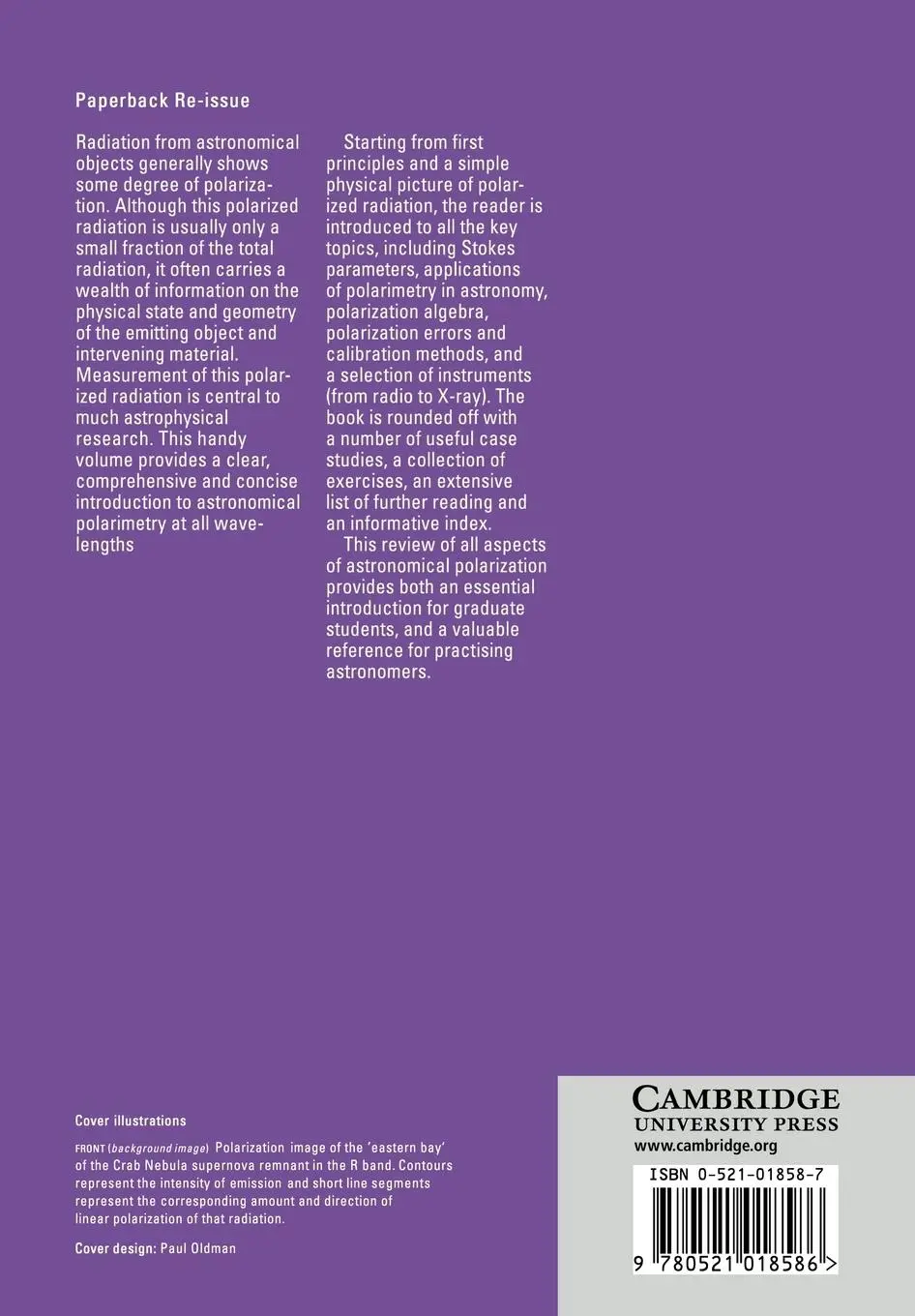 Rückseite: 9780521018586 | Astronomical Polarimetry | Jaap Tinbergen | Taschenbuch | Englisch