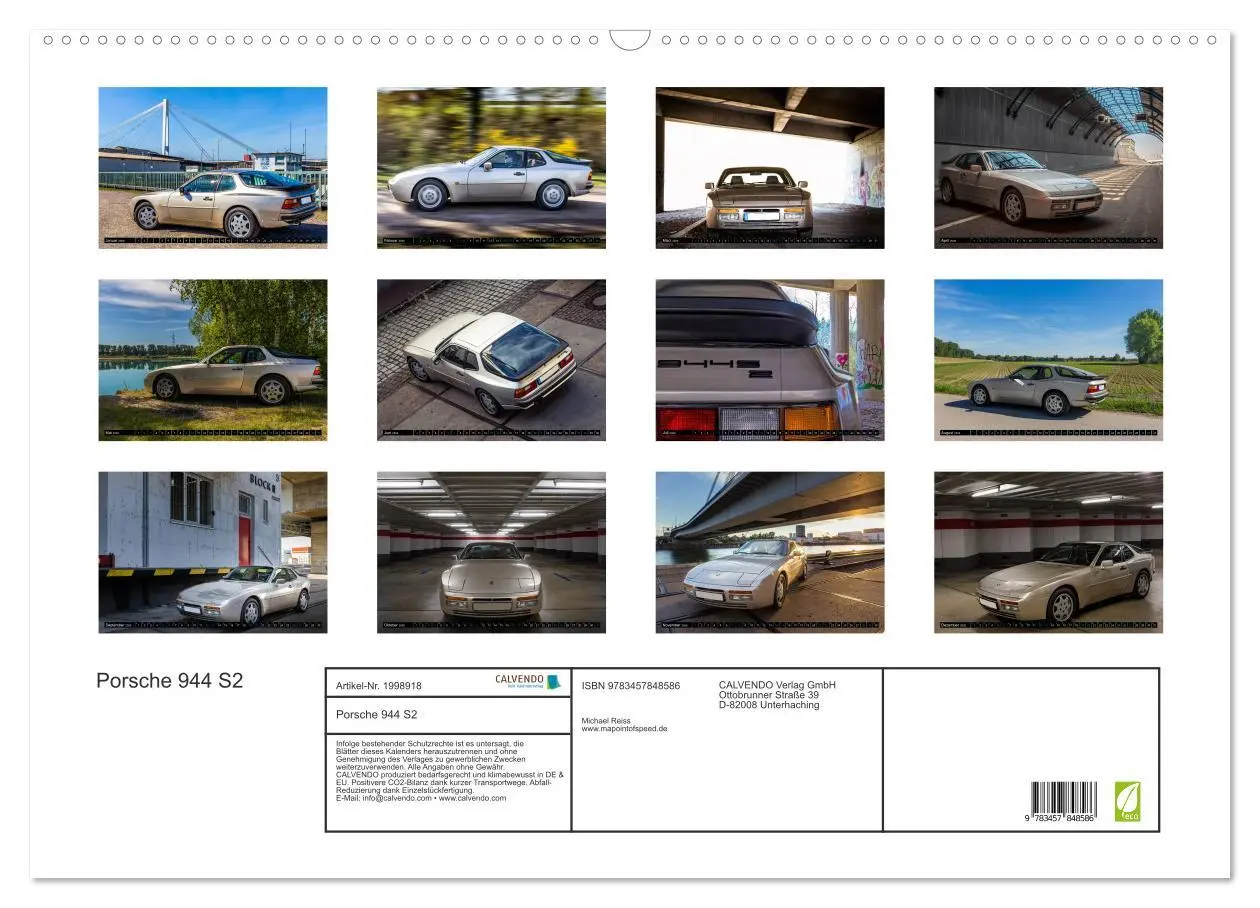 Bild: 9783457848586 | Porsche 944 S2 (Wandkalender 2026 DIN A2 quer), CALVENDO...