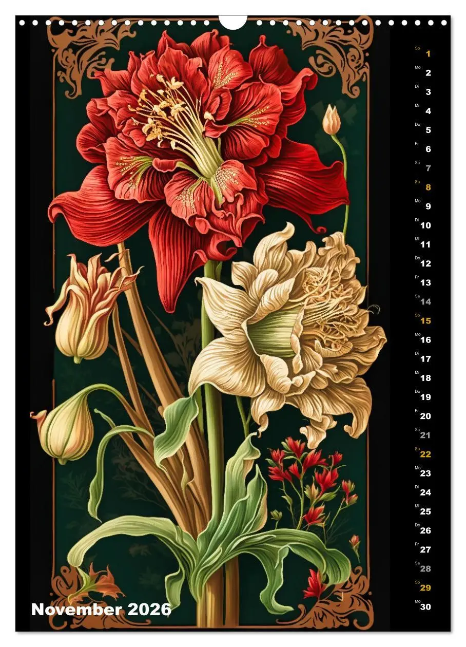 Bild: 9783516318586 | Jugendstil Blumen (Wandkalender 2026 DIN A3 hoch), CALVENDO...
