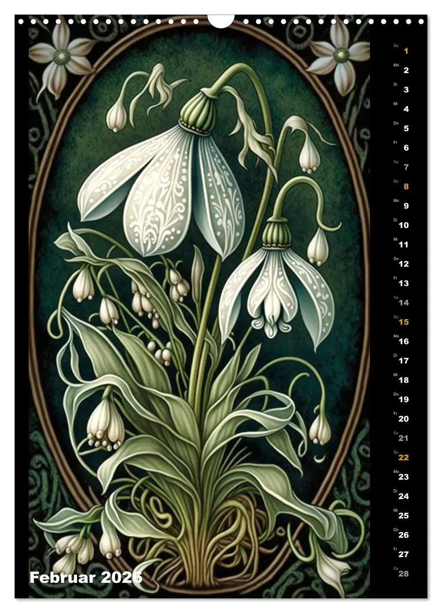 Bild: 9783516318586 | Jugendstil Blumen (Wandkalender 2026 DIN A3 hoch), CALVENDO...