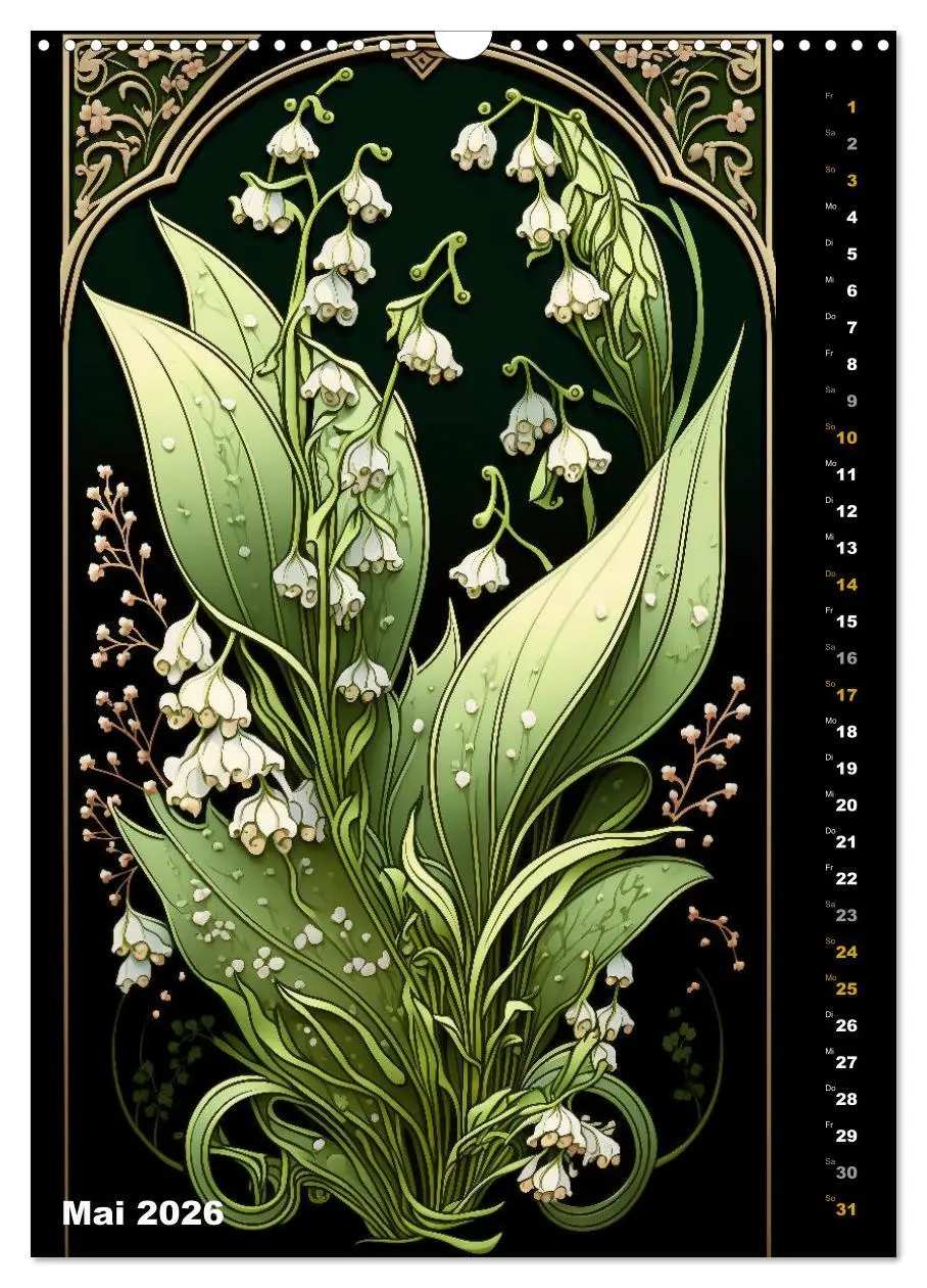 Bild: 9783516318586 | Jugendstil Blumen (Wandkalender 2026 DIN A3 hoch), CALVENDO...