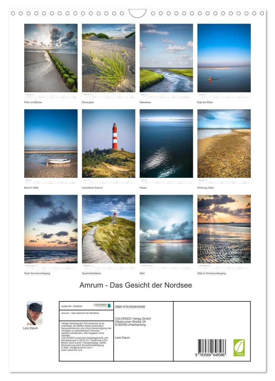 Bild: 9783569648586 | Amrum - Das Gesicht der Nordsee (Wandkalender 2027 DIN A3 hoch),...