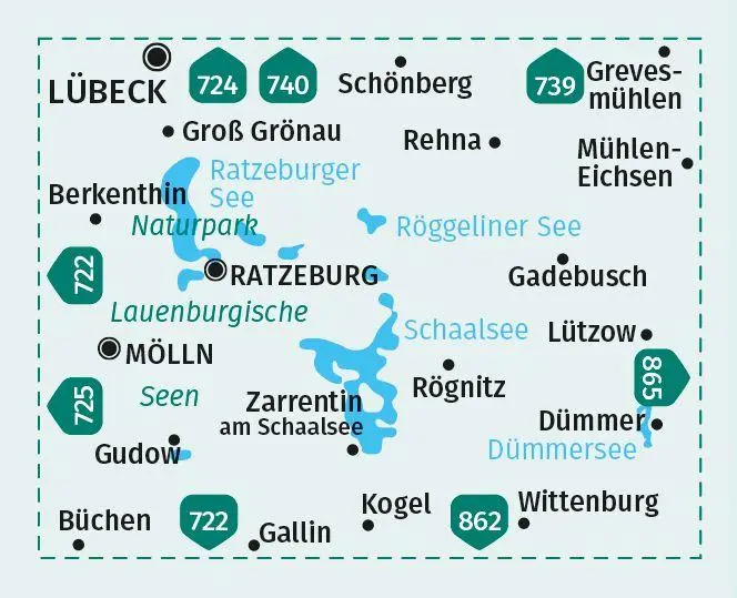 Bild: 9783991218586 | KOMPASS Wanderkarte 721 Lauenburgische Seen, Ratzeburg, Mölln,...
