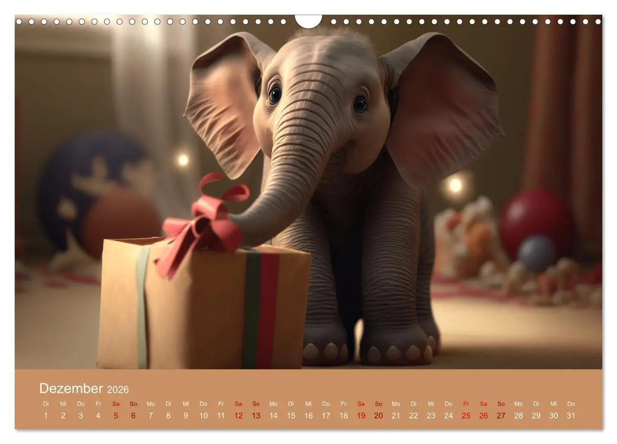 Bild: 9783457528686 | Die lustigen Dickhäuter. Ein Kalender für gute Laune (Wandkalender...