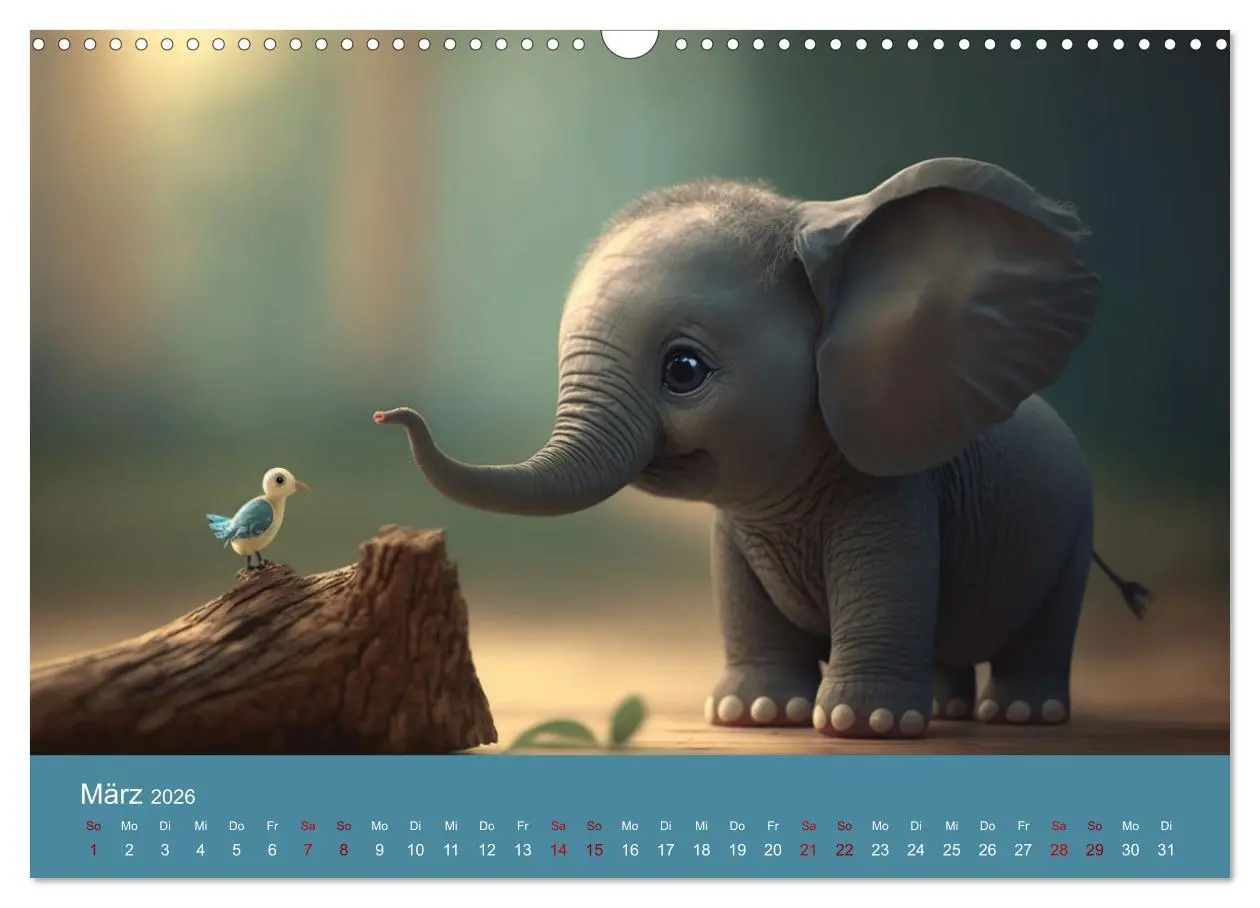 Bild: 9783457528686 | Die lustigen Dickhäuter. Ein Kalender für gute Laune (Wandkalender...