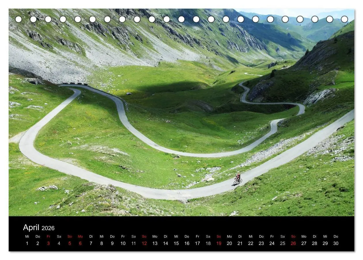 Bild: 9783516238686 | Alpenpässe auf dem Rennrad "Himmlische Serpentinen" (Tischkalender...