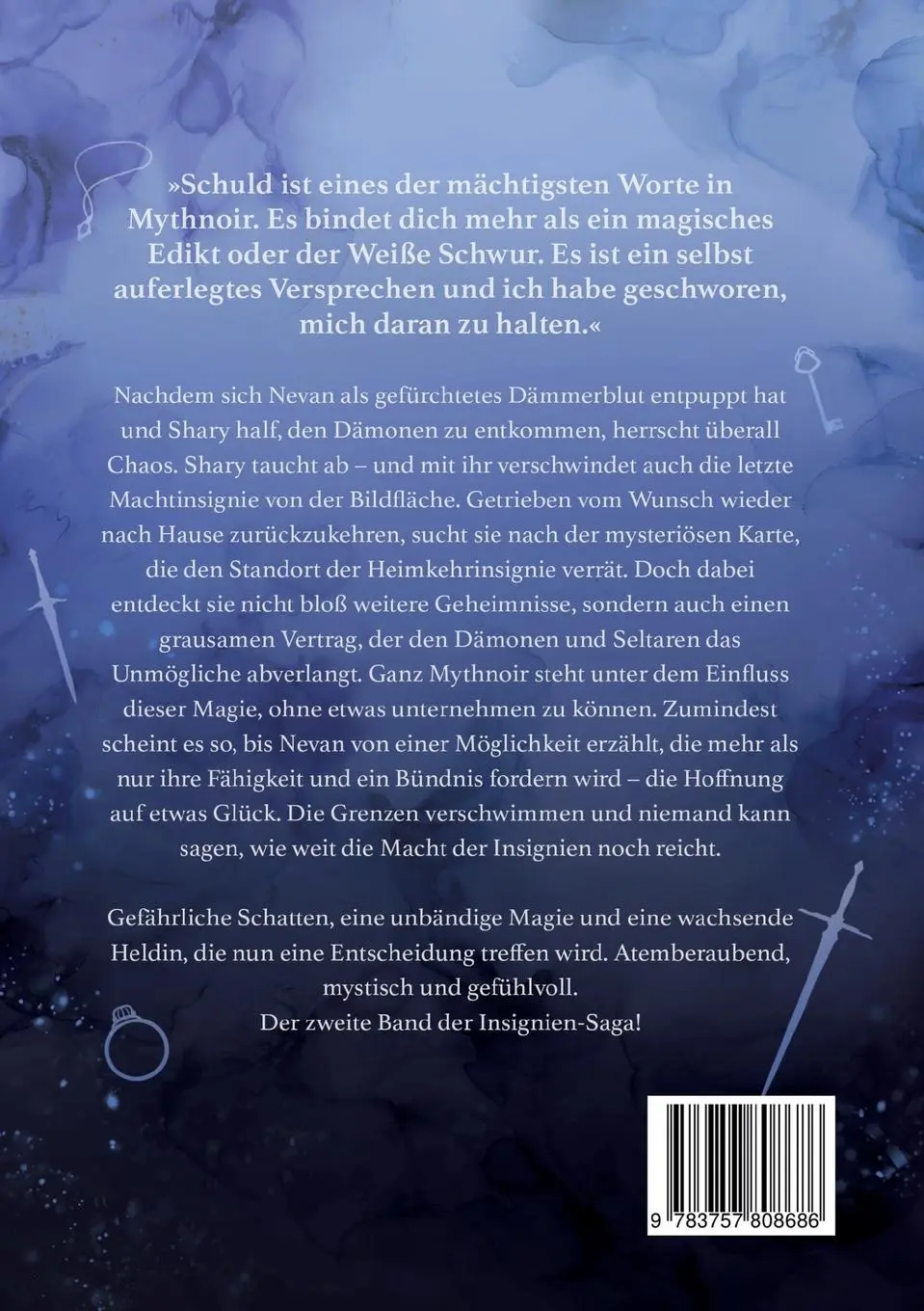Rückseite: 9783757808686 | Mythnoir | Im Schatten der Magie | Juna Elwood | Taschenbuch | 514 S.