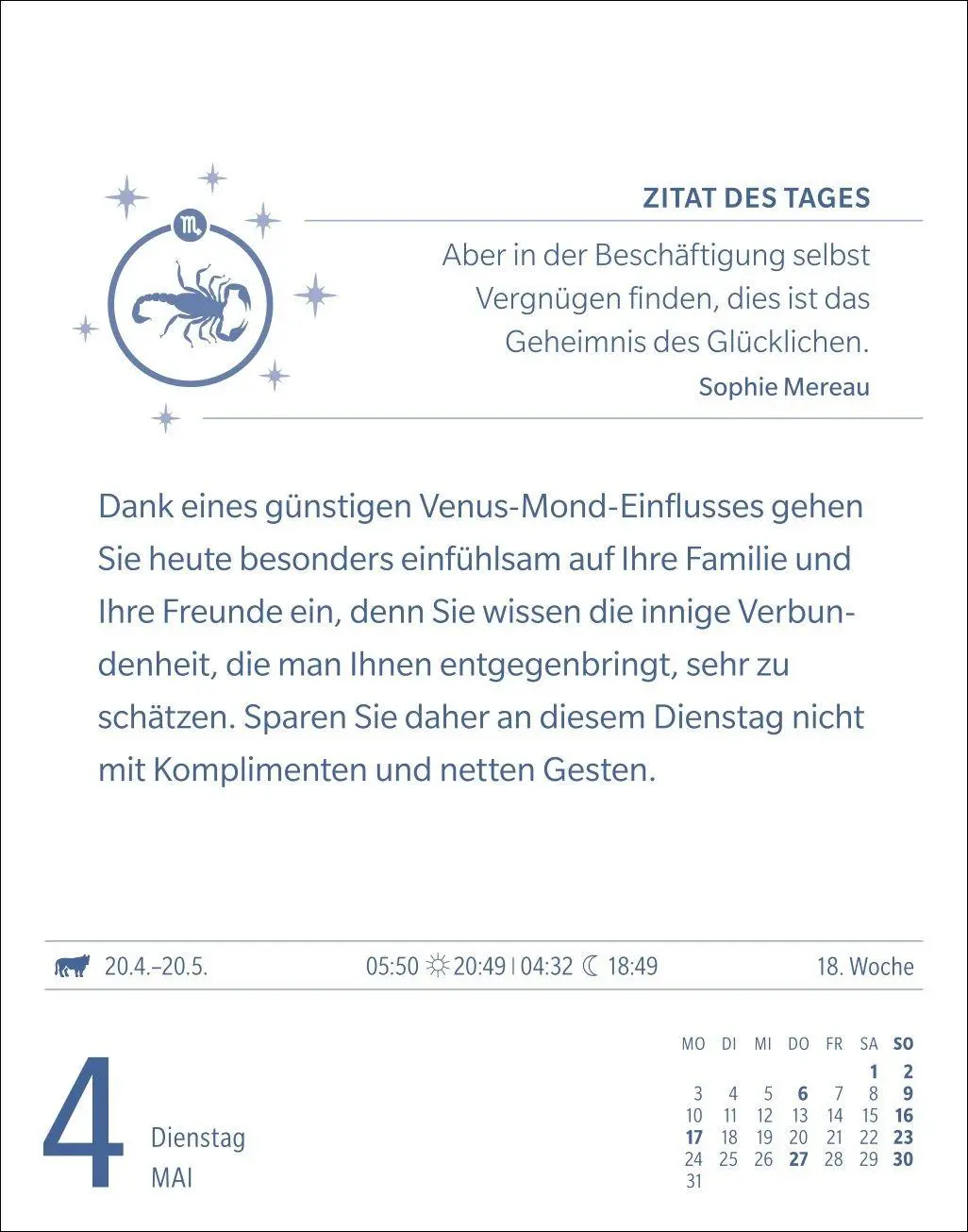 Bild: 9783840038686 | Skorpion Sternzeichenkalender 2027 - Tagesabreißkalender - Ihr...