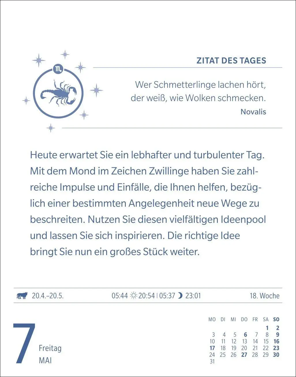 Bild: 9783840038686 | Skorpion Sternzeichenkalender 2027 - Tagesabreißkalender - Ihr...