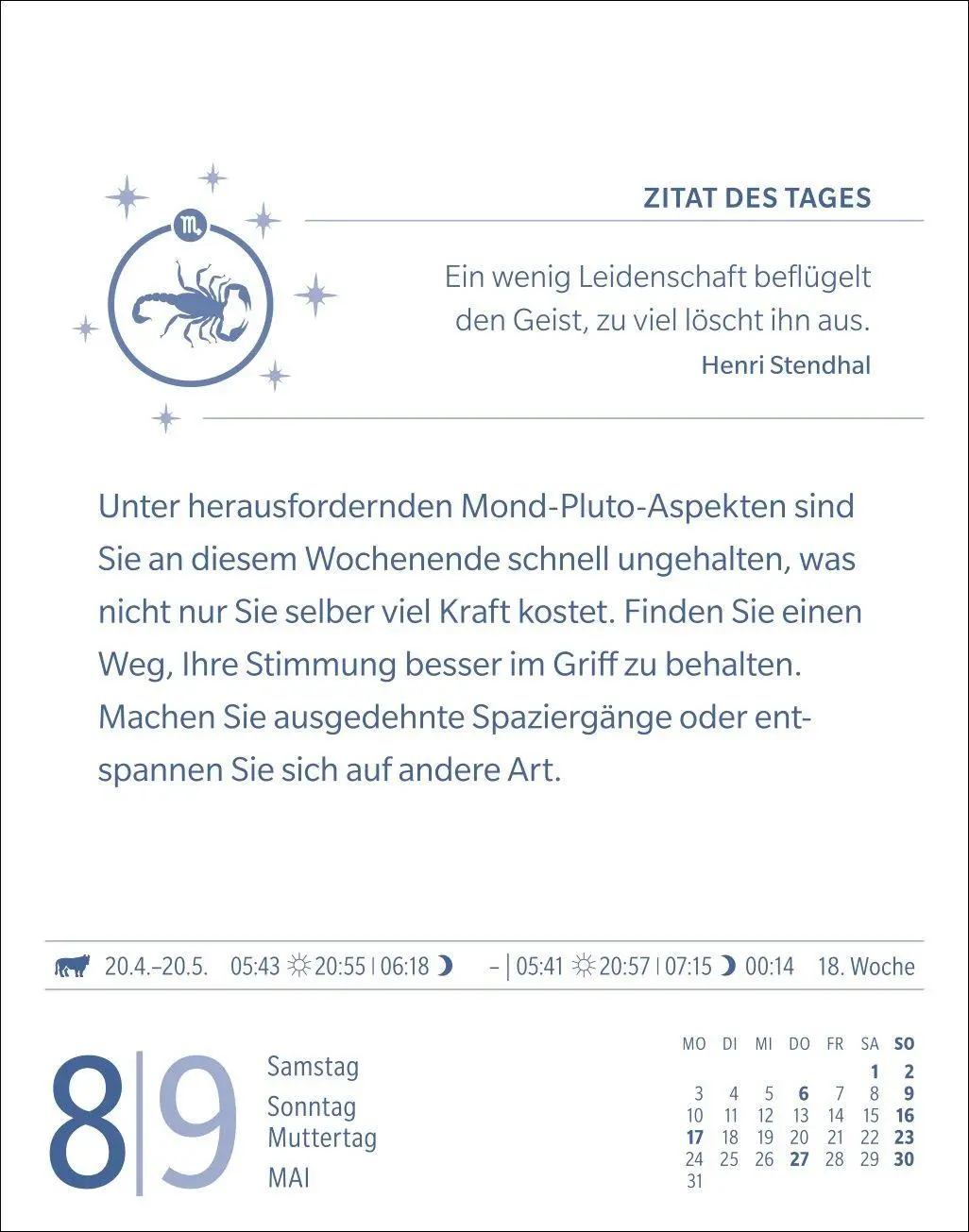 Bild: 9783840038686 | Skorpion Sternzeichenkalender 2027 - Tagesabreißkalender - Ihr...